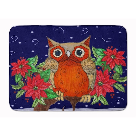 Carolines Treasures Whose Happy Holidays Owl Machine Washable Memory Foam Mat PJC1097RUG